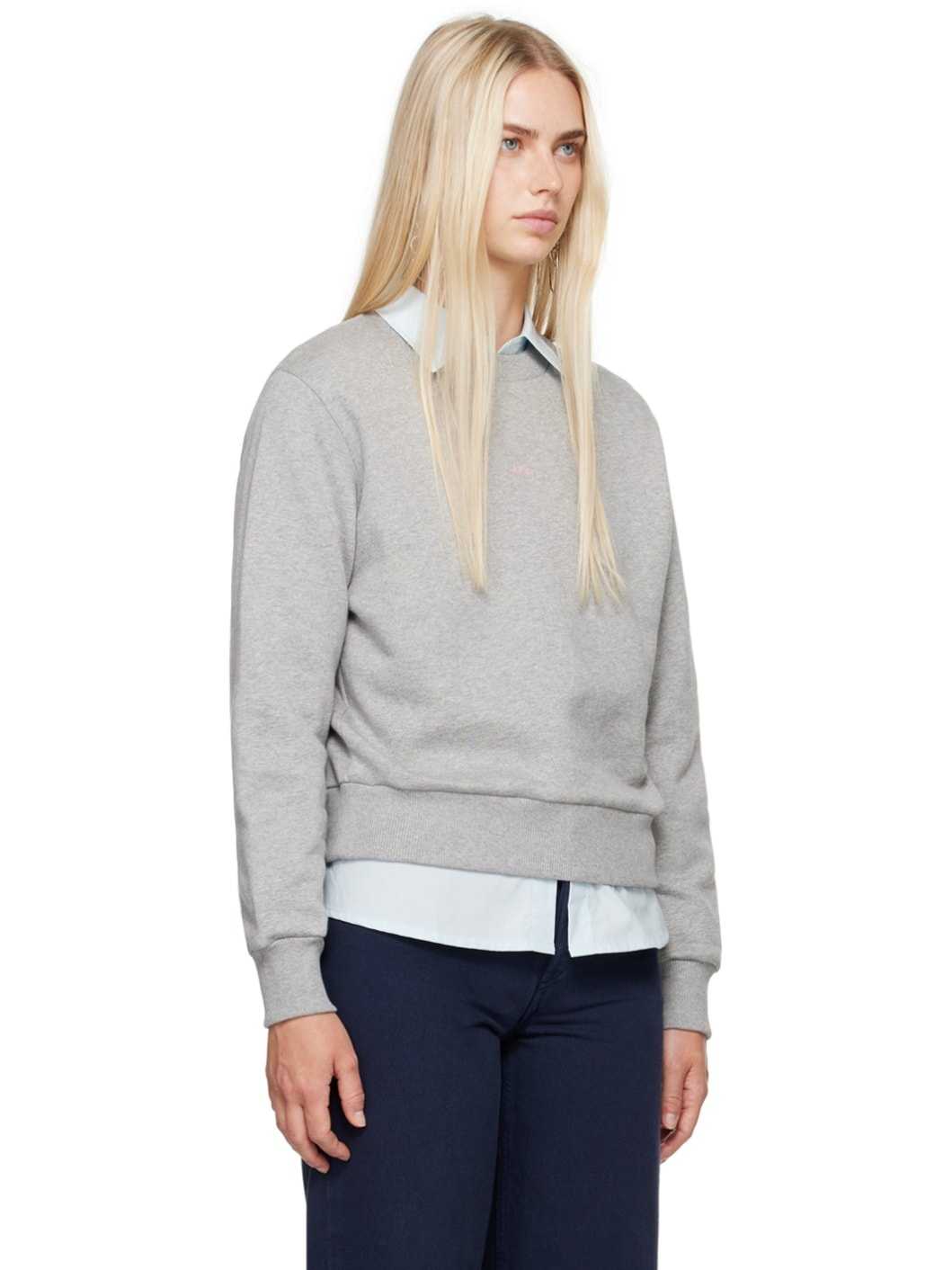 Gray Boxy Printed Micro Logo Sweatshirt - 2