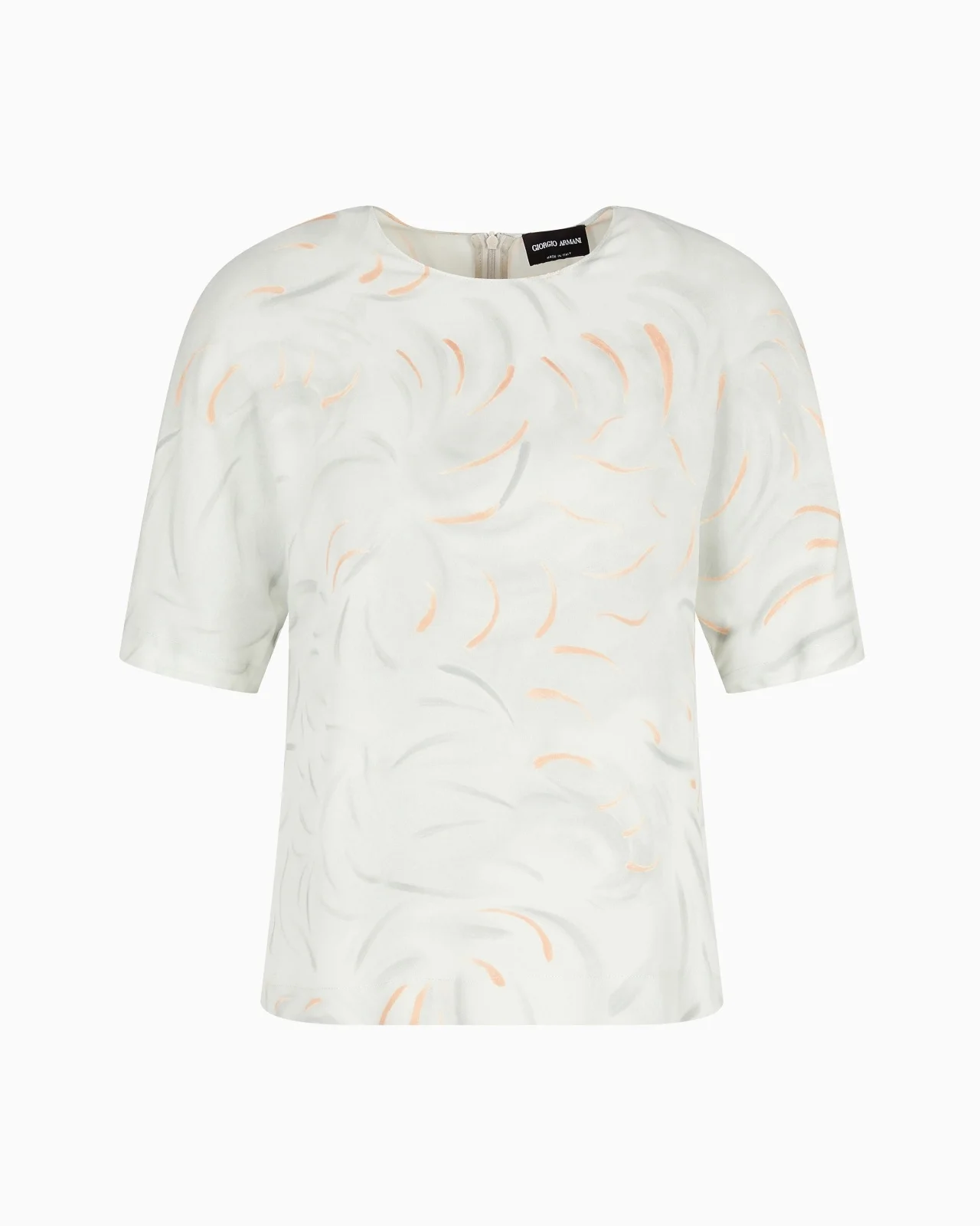 PRINTED SILK TRIPLE-GEORGETTE CREW-NECK BLOUSE - 1