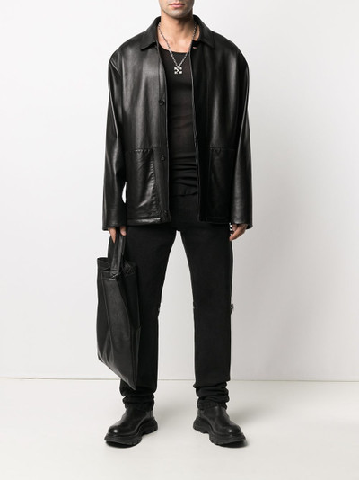 Rick Owens long-line semi-sheer vest outlook