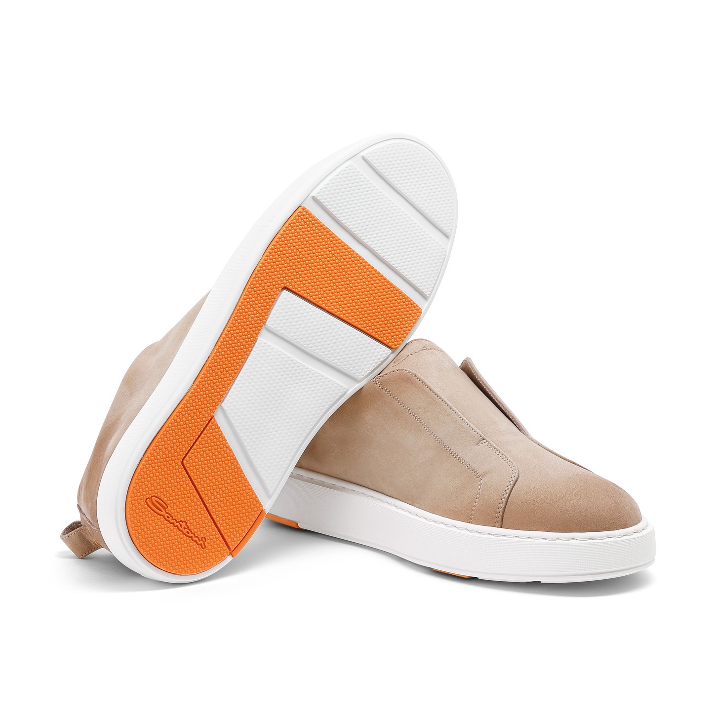 Men's beige nubuck slip-on sneaker - 3