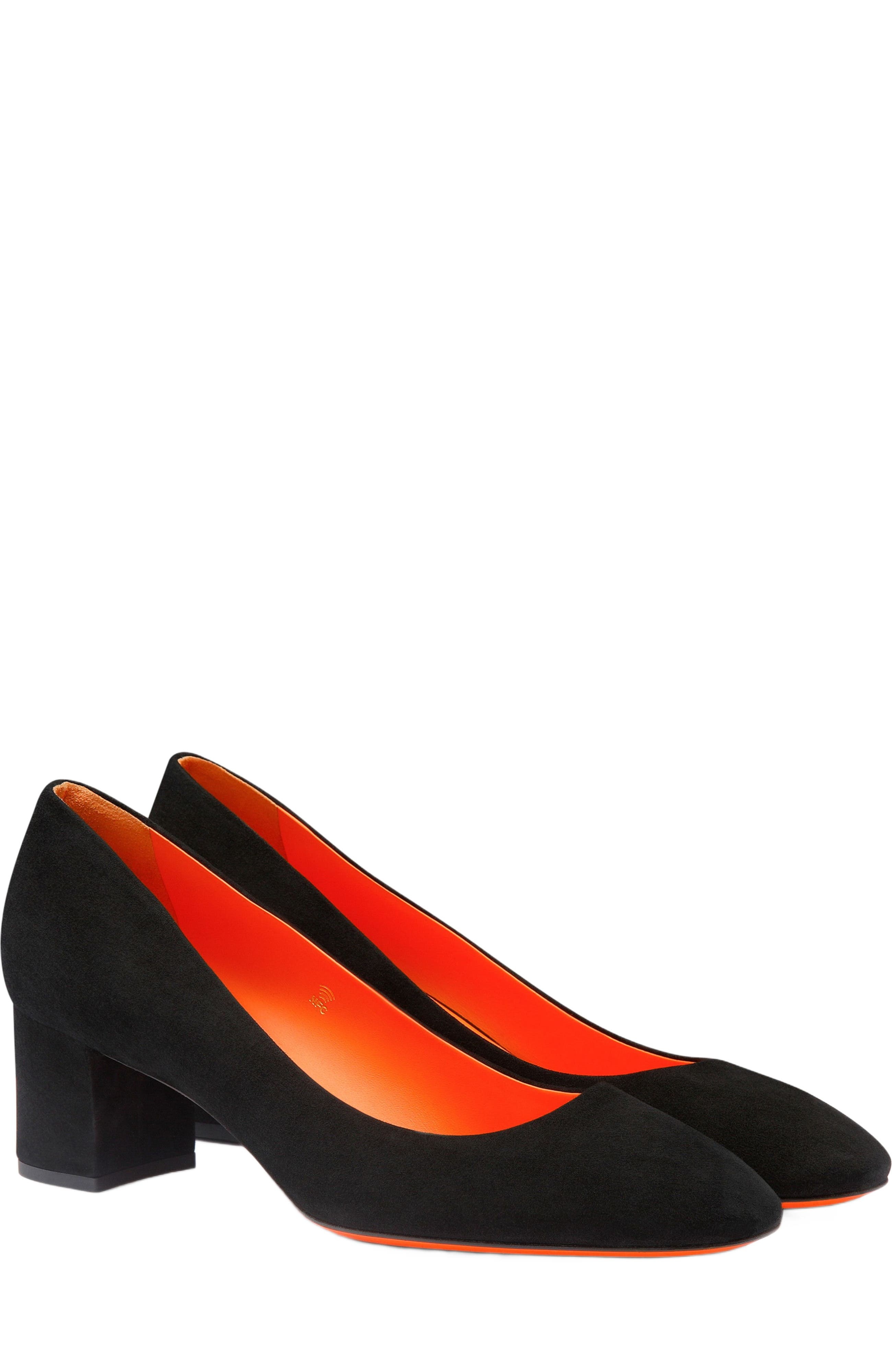 Santoni Women's Fight Brown Suede Low-Heel Pump in Black at Nordstrom - 3