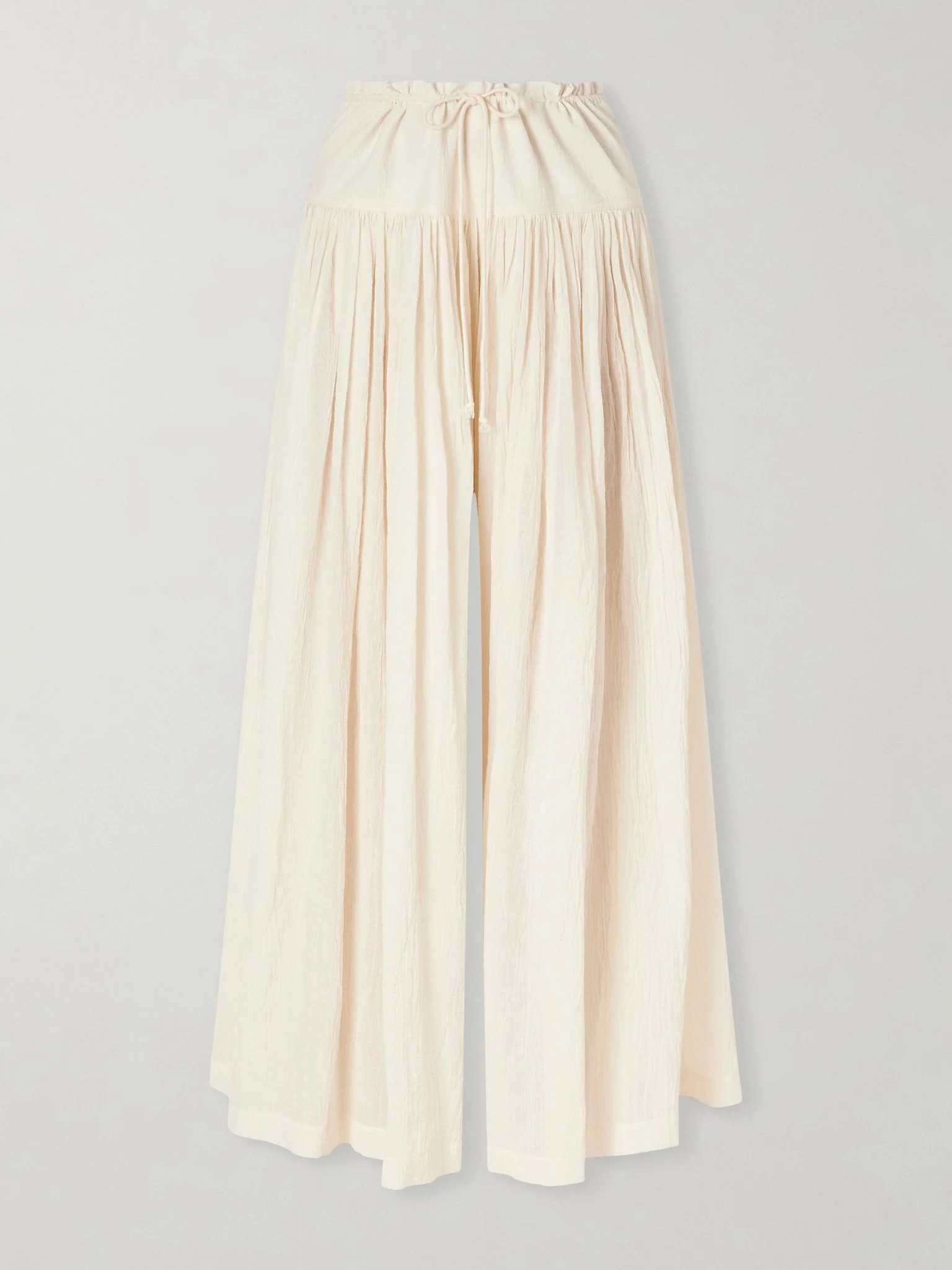 Berenice pleated cotton wide-leg pants Off-white - 1