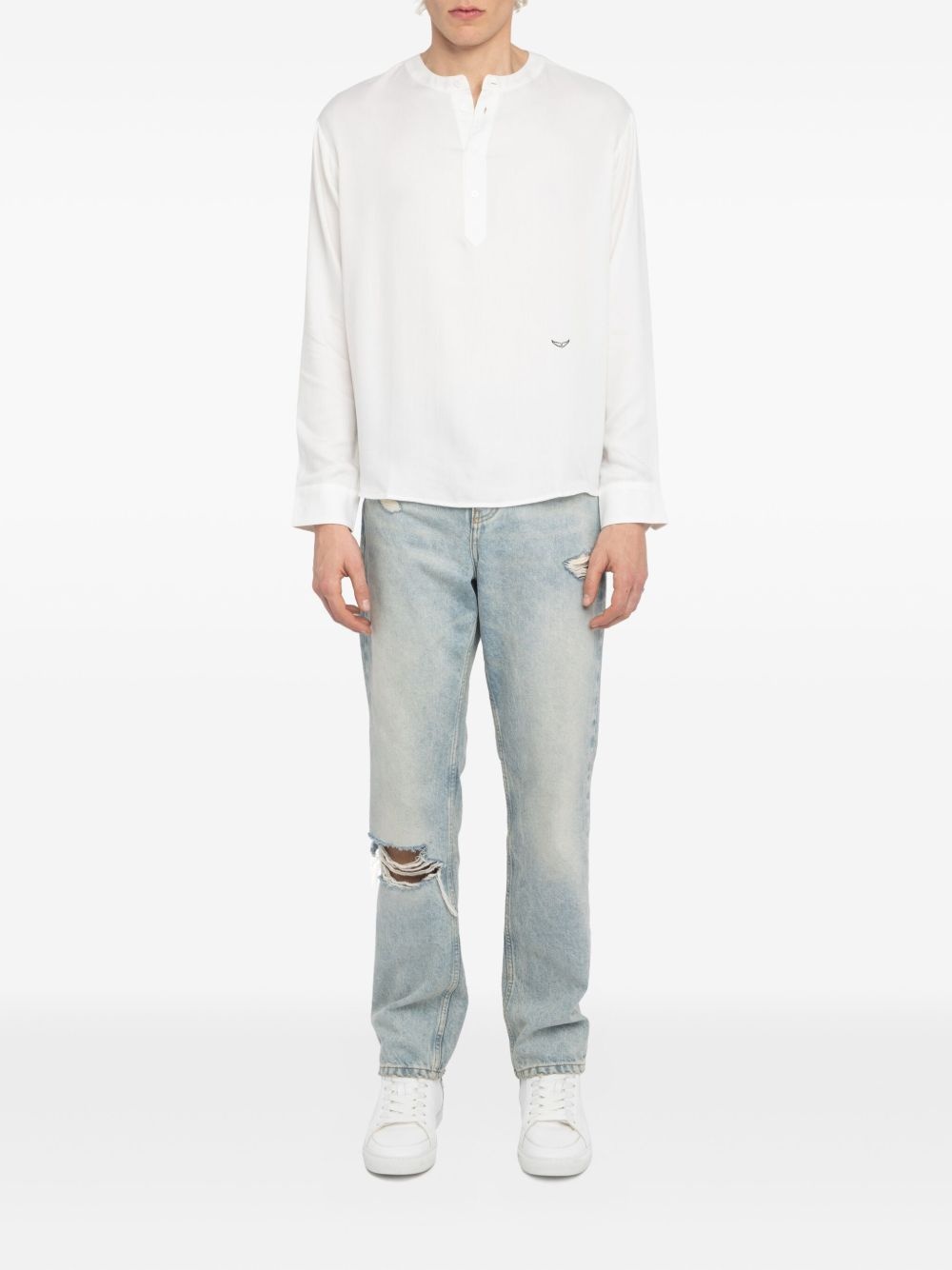 Sora embroidered Henley shirt - 2