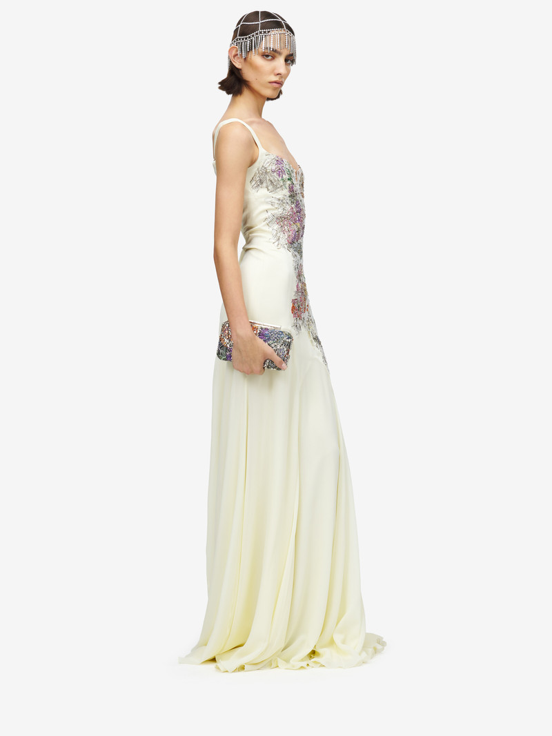 Smashed Floral Embroidery Evening Dress 3