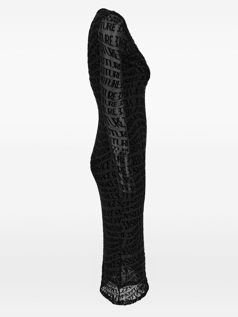 VERSACE JEANS COUTURE logo-print long-sleeve midi dress outlook