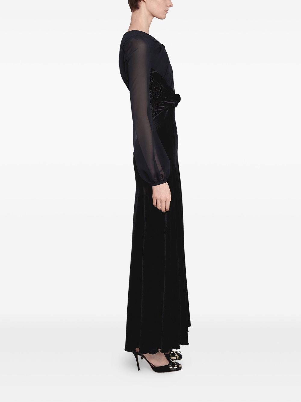 lace-insert dress - 3