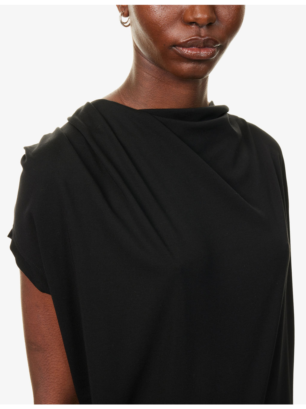 Scarf Tee Draped Jersey T-Shirt - 5