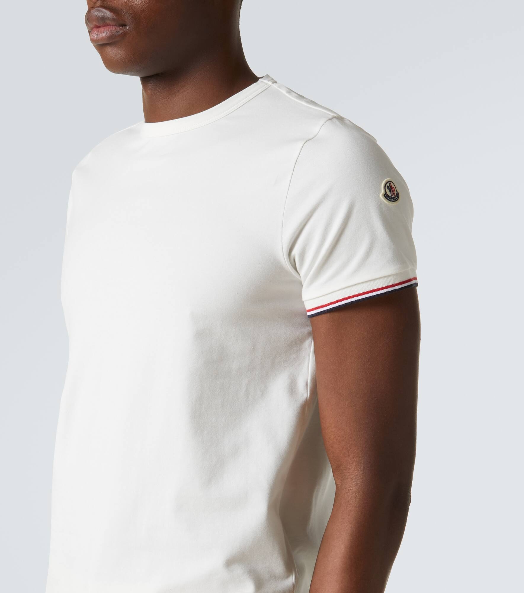 Tricolor cotton-blend jersey T-shirt - 5