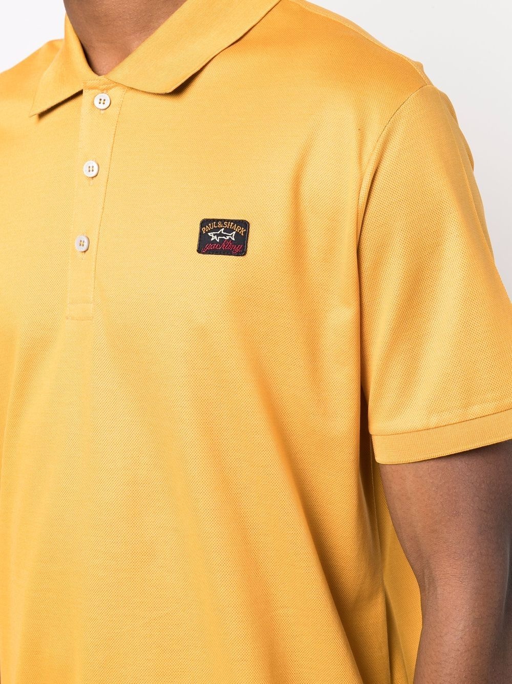 logo-patch cotton polo shirt - 5