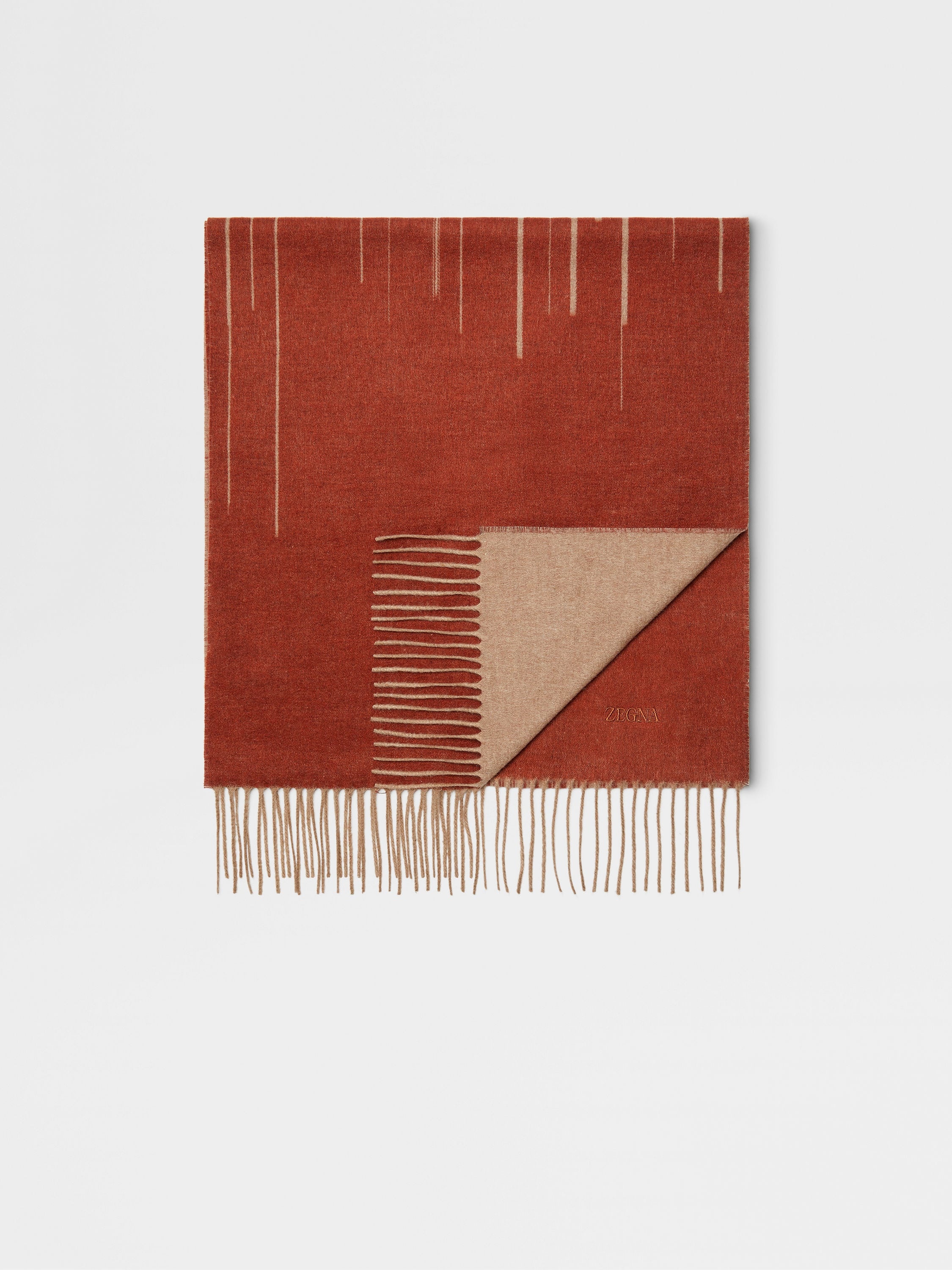 BEIGE ZEGNA SILK SCARF - 1