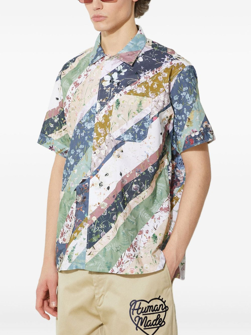 Engineered Garments floral-patchwork short-sleeve shirt outlook