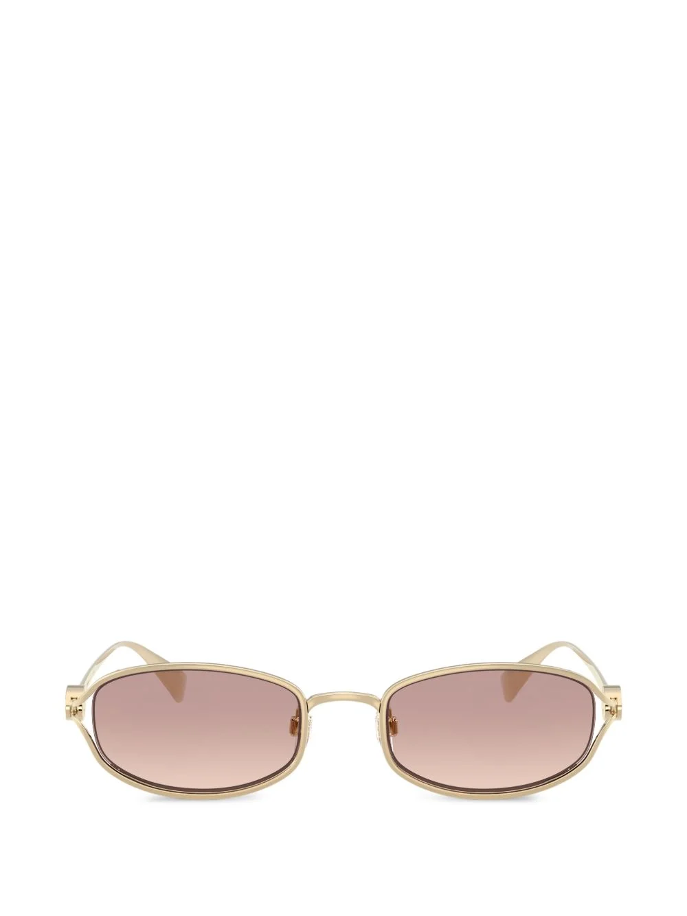 semi-rimless oval-frame sunglasses - 1