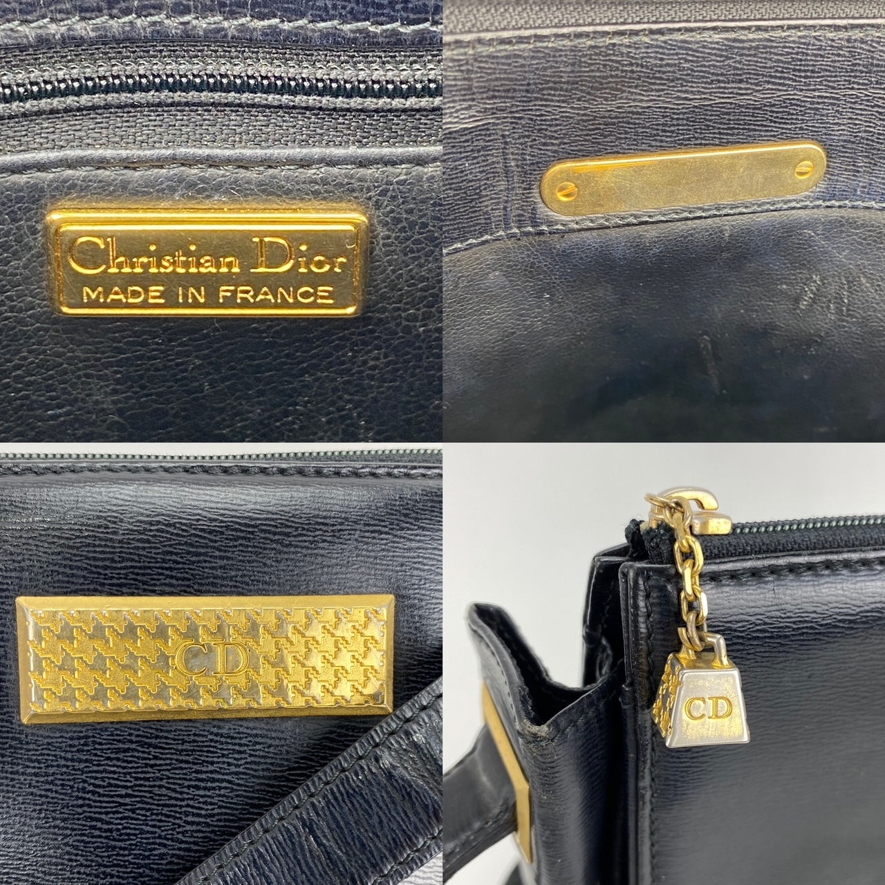 CHRISTIAN DIOR Black  Leather Adjustable Shoulder Bag Authentic Pre owned - 11