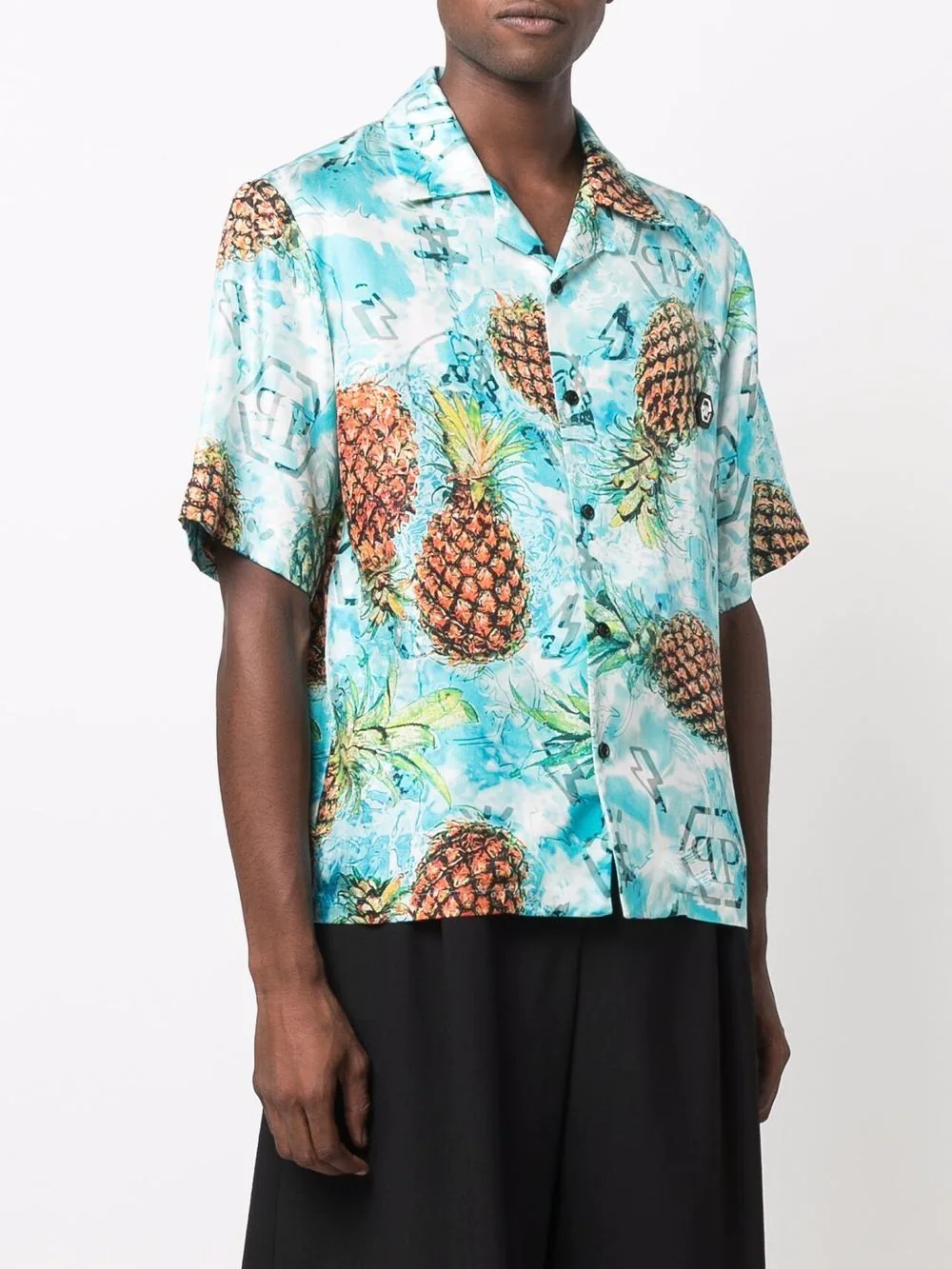 pineapple print short-sleeve shirt - 3