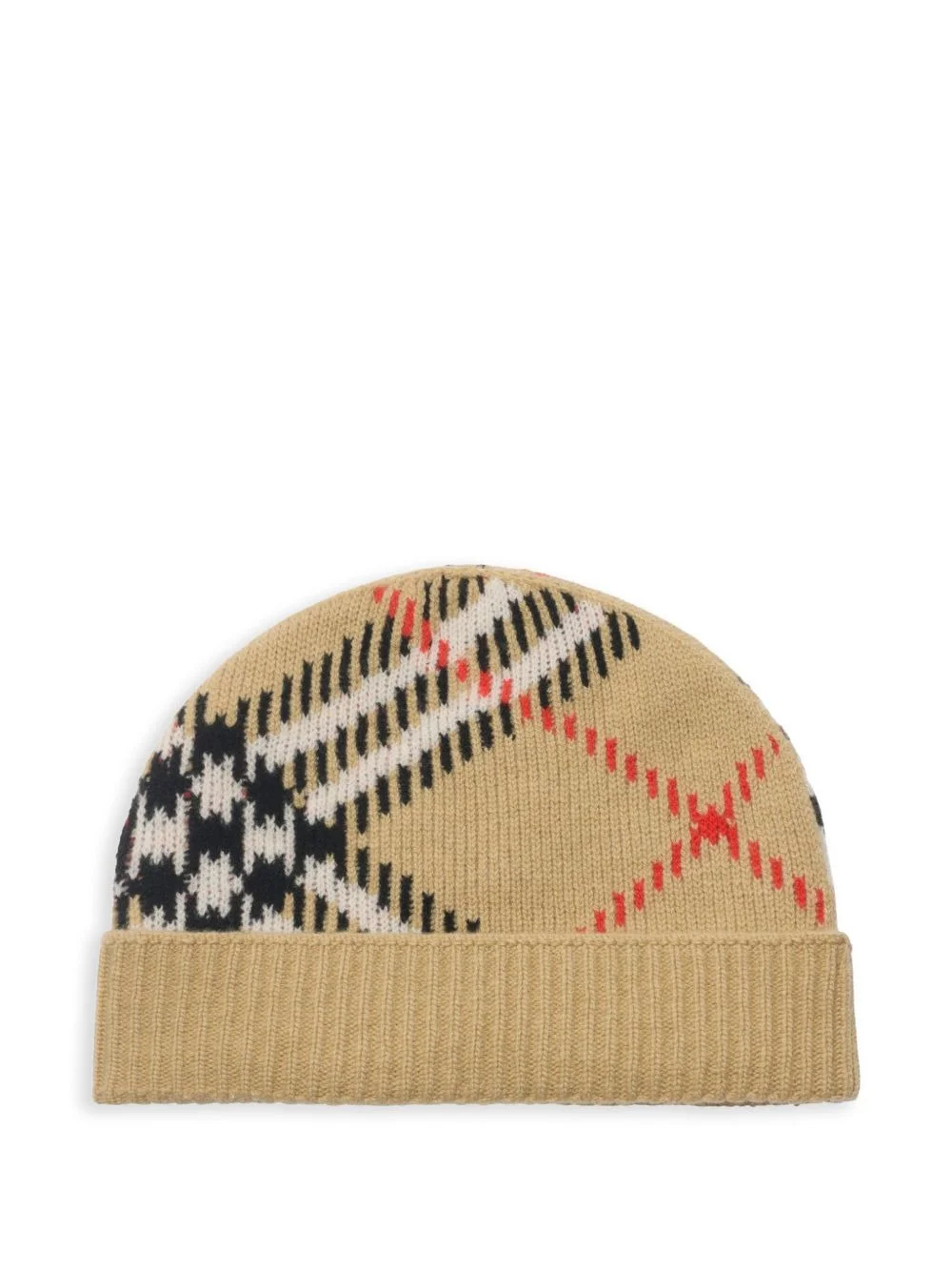 check jacquard-knitted beanie - 1