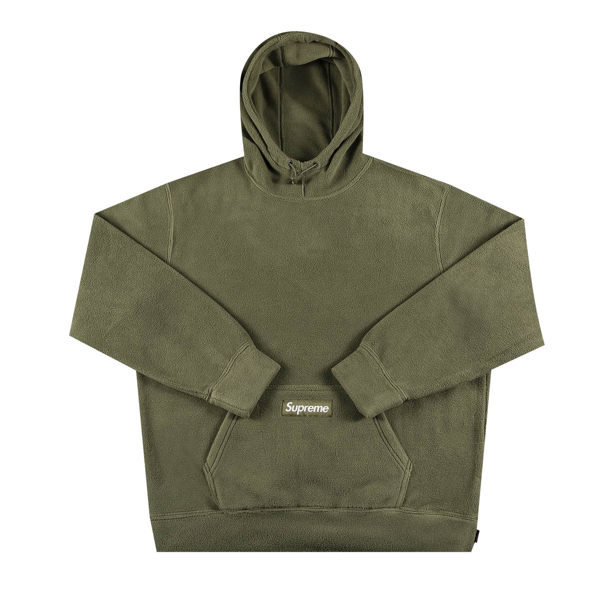 Supreme Polartec Hooded Sweatshirt 'Light Olive' - 1