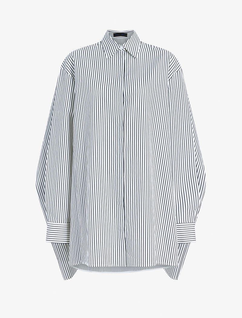 Isla Dress in Stripe Cotton Silk Poplin - 1