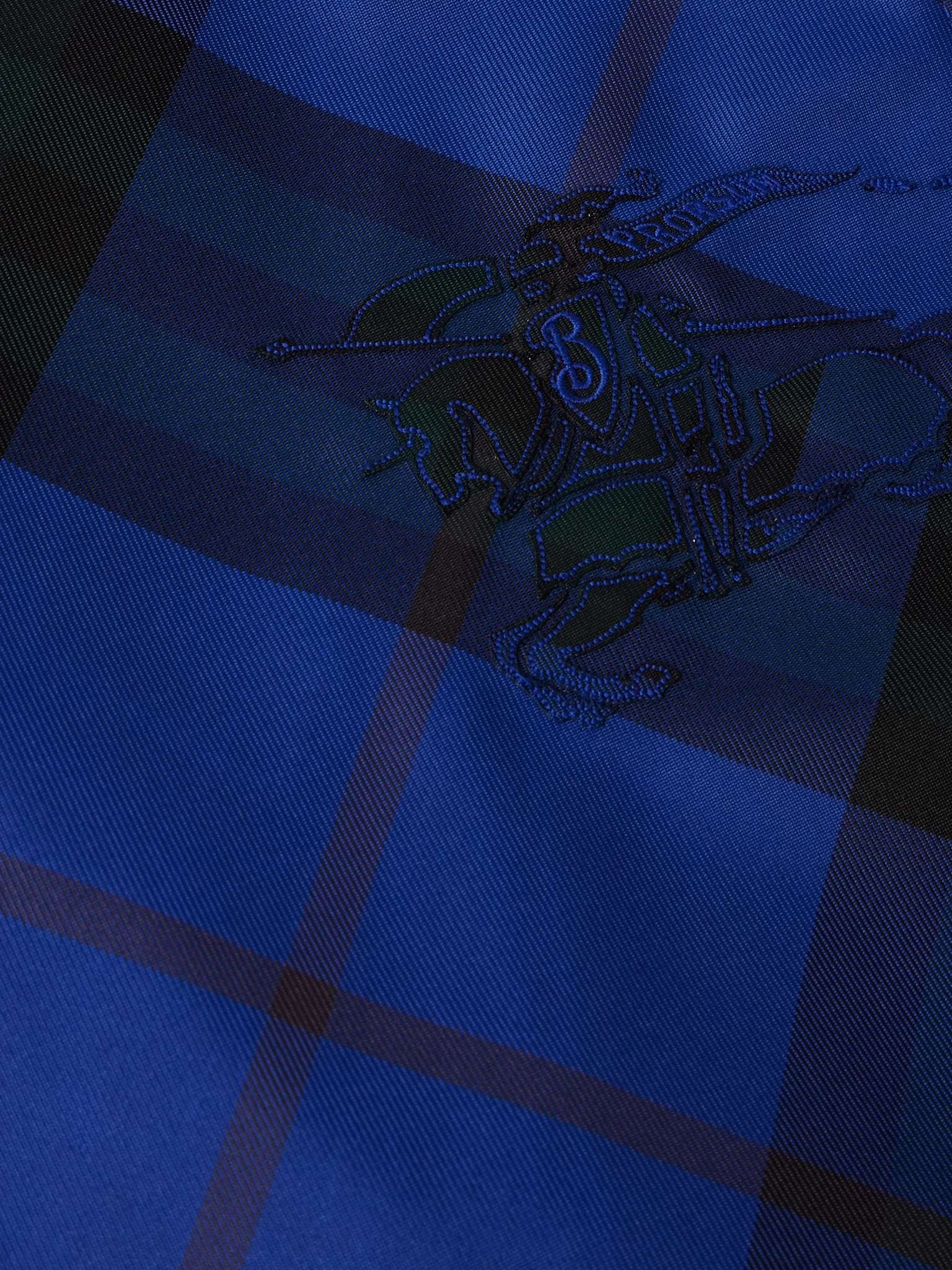Logo-Appliqued Checked Twill Hooded Track Jacket - 2