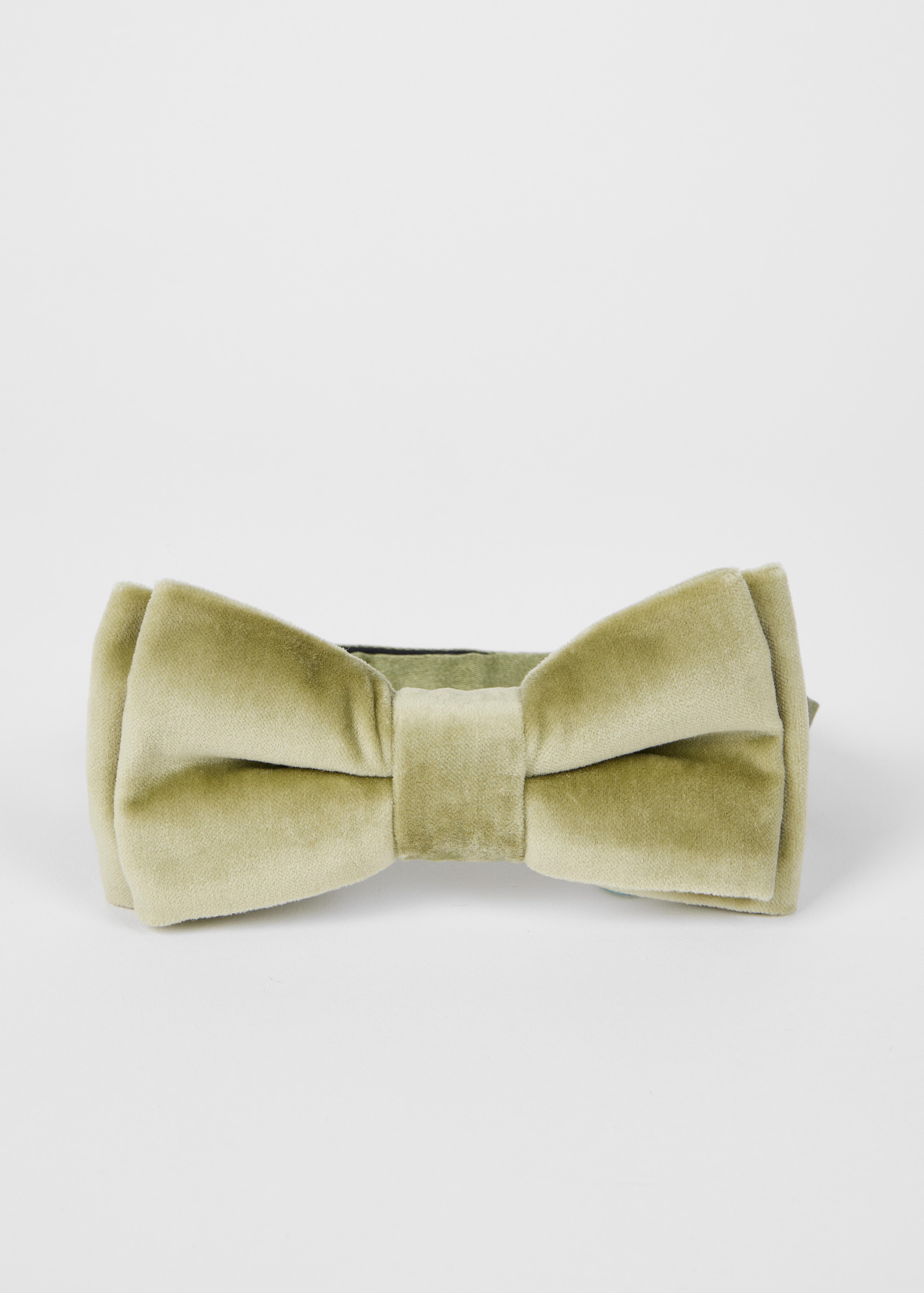Pistachio Green Velvet Pre-Tied Bow Tie - 2