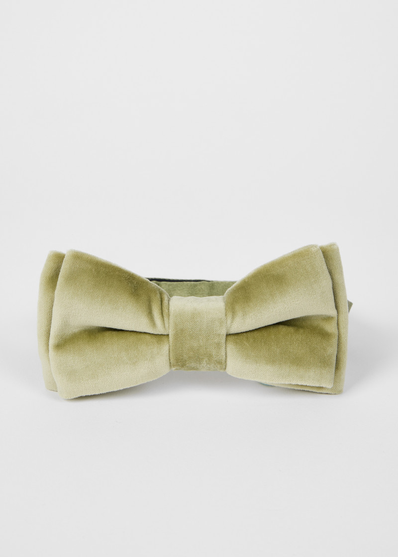Paul Smith Pistachio Green Velvet Pre-Tied Bow Tie outlook