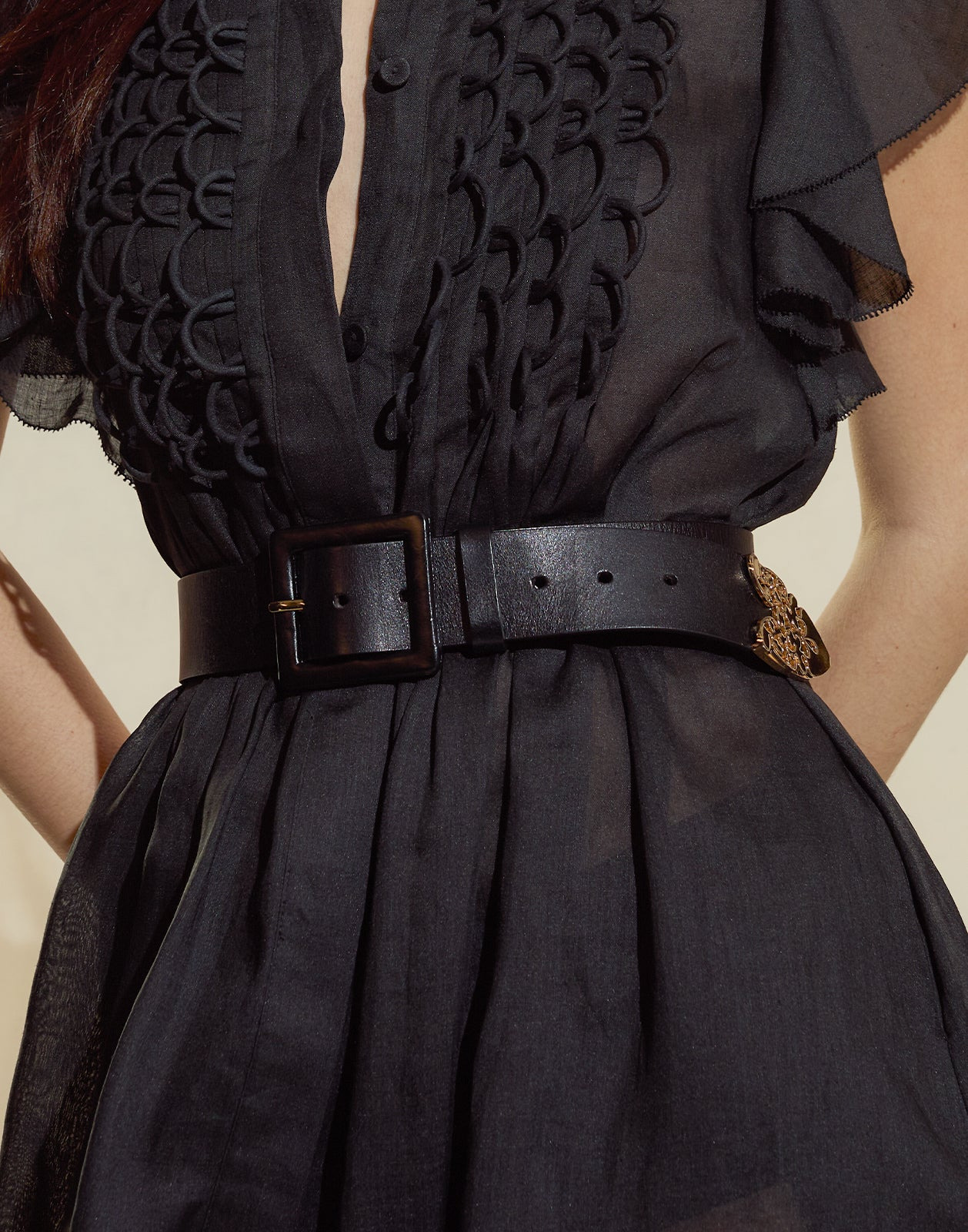 Gold End Leather Belt - 3