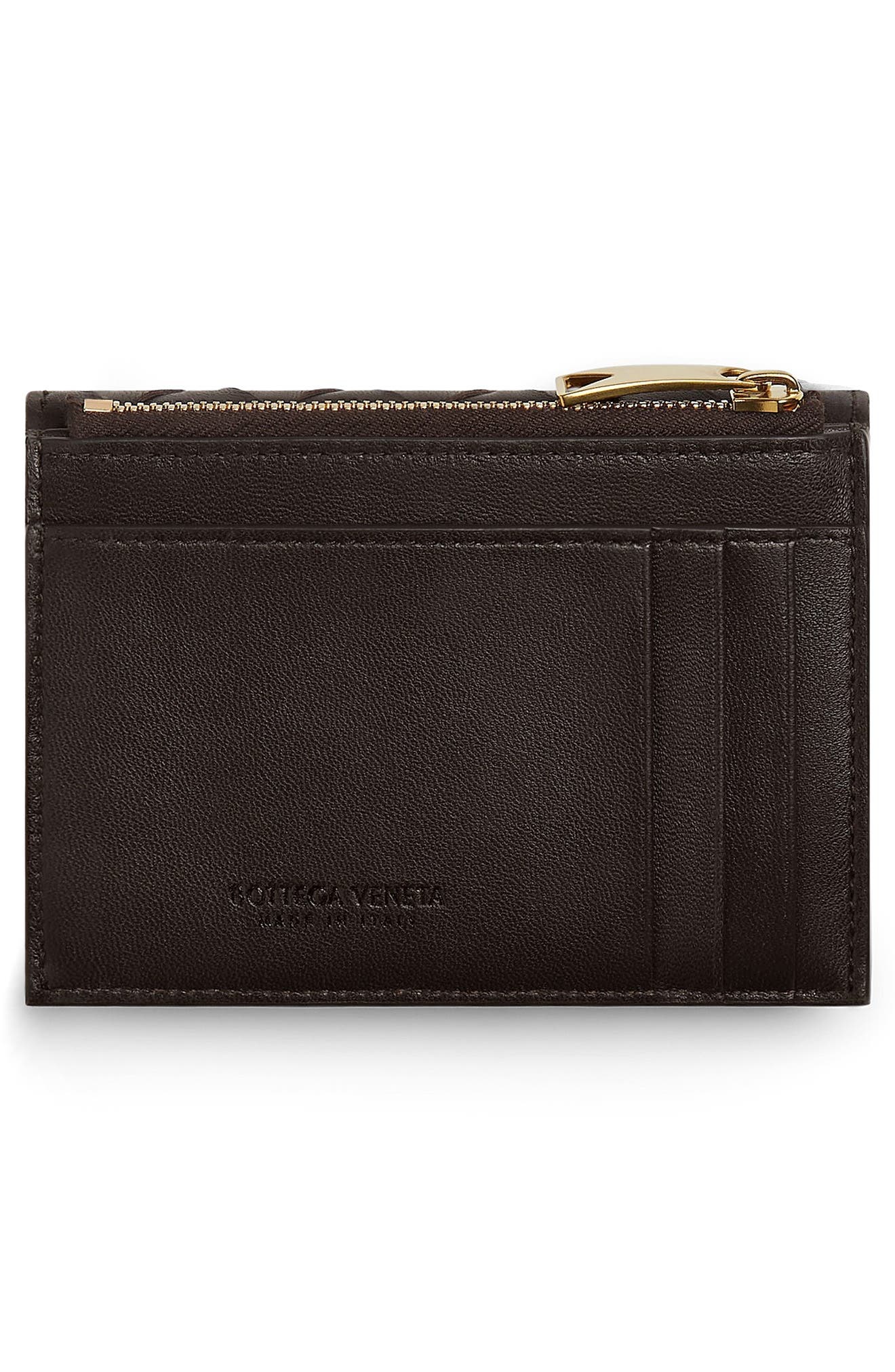 Bottega Veneta Andiamo Slip Intrecciato Leather Zip Card Case in 2190 Fondant-M Brass at Nordstrom - 3