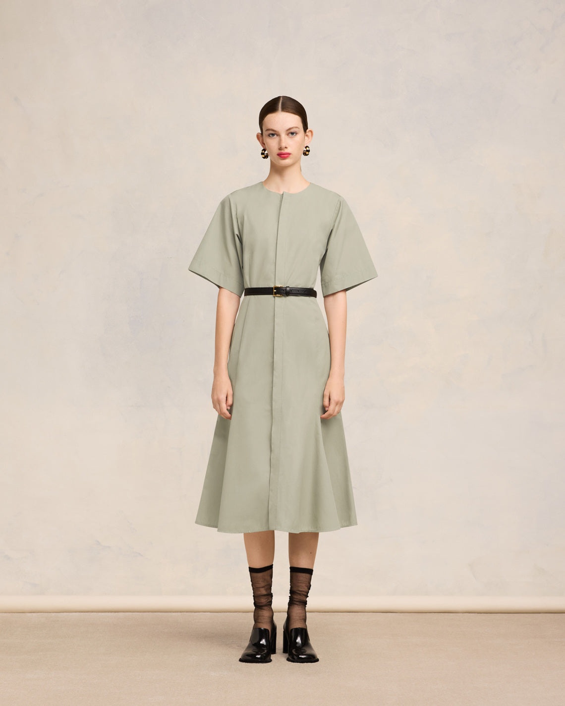 MIDI DRESS WITH HIDDEN TAB - 2