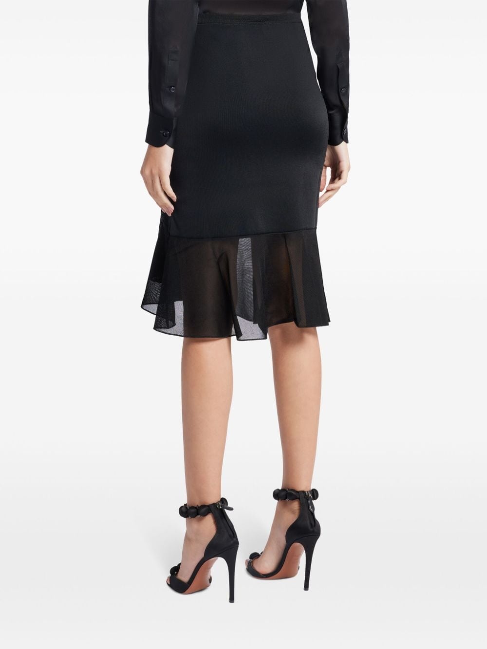 ruffled pencil midi skirt - 4