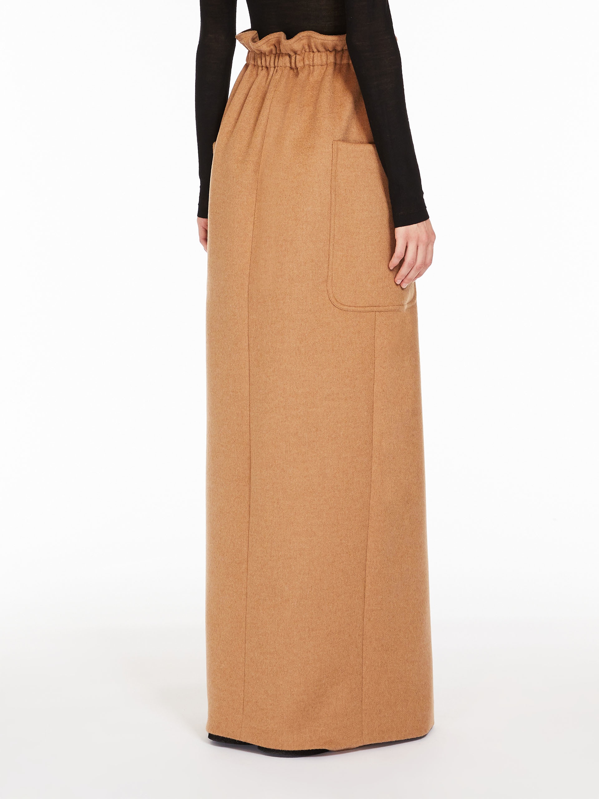 CARBONE Camel colour wrap skirt - 4