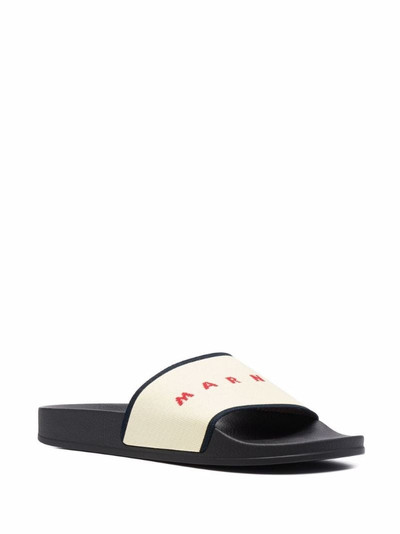 Marni jacquard-logo slippers outlook