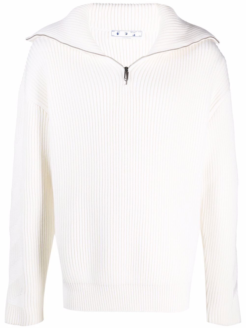 zipped rib knitted jumper - 1