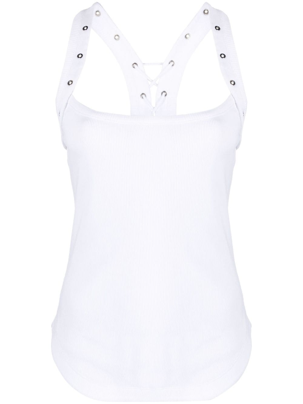 eyelet-embellished ribbed-knit tank top - 1