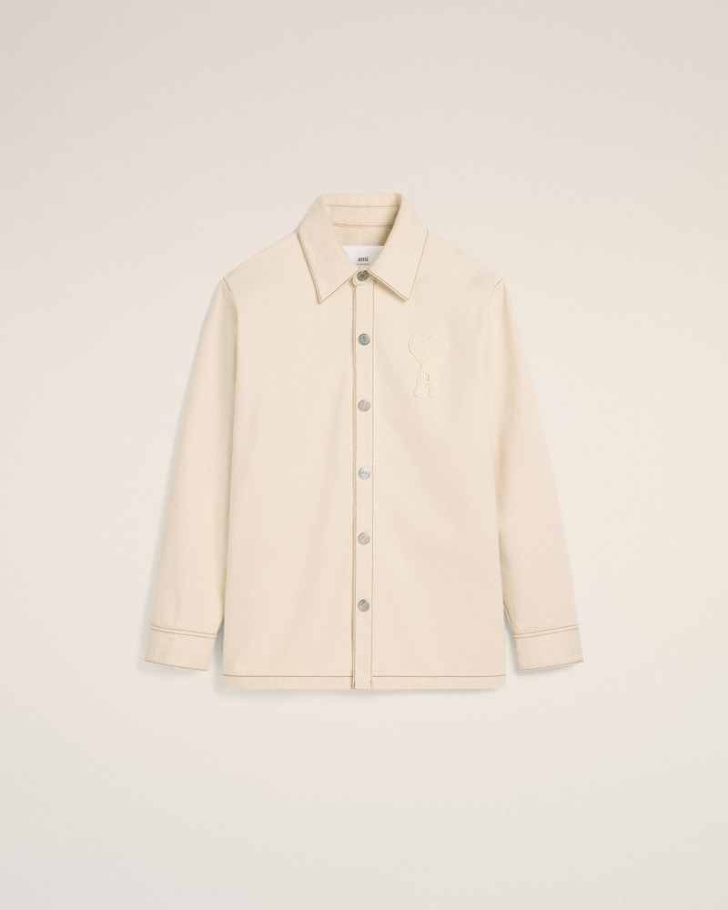 AMI Paris BEIGE COTTON AMI DE COEUR OVERSHIRT outlook