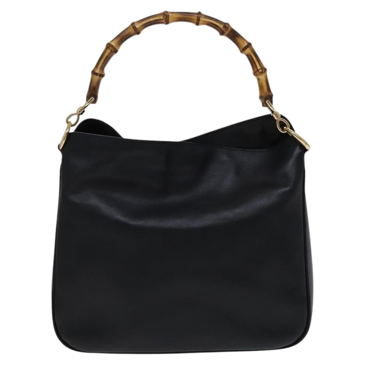 GUCCI Bamboo Hand Bag Leather Black 001 001 - 13