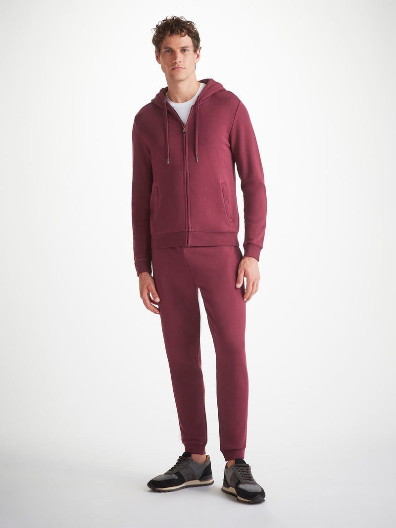 Men's Hoodie Quinn Cotton Modal Burgundy - 3
