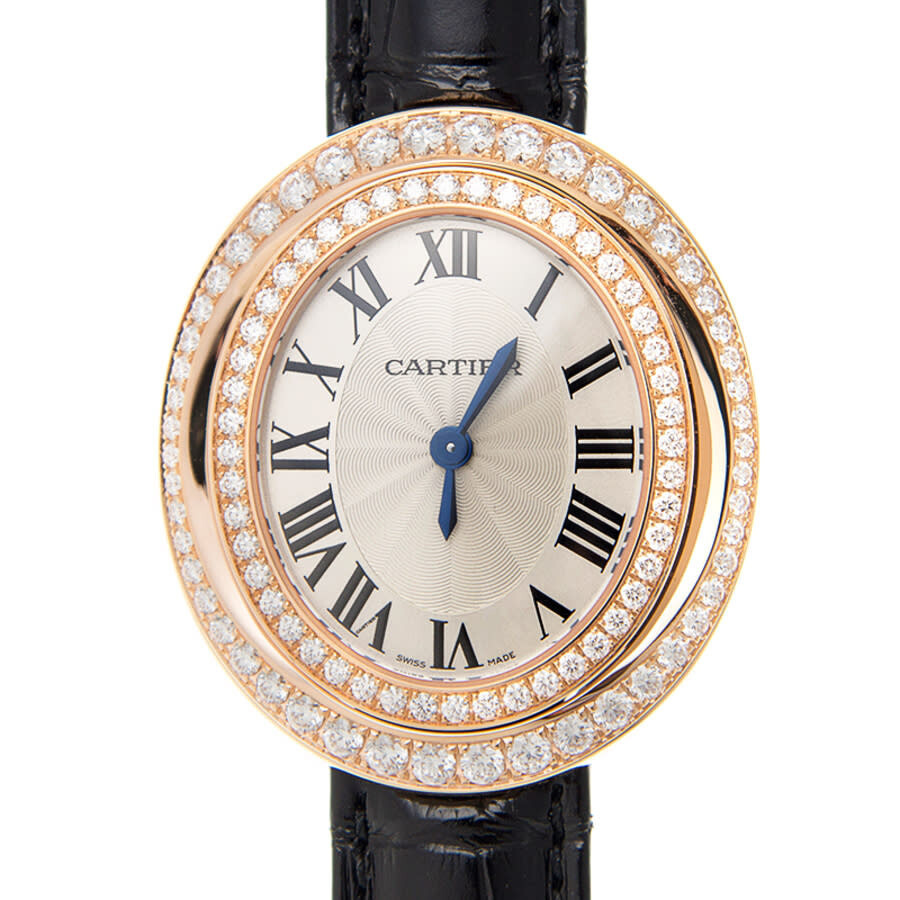 Pre-owned Cartier Hypnose Diamond Silvered Flinqué Sunray Dial Ladies Watch WJHY0006 - 2