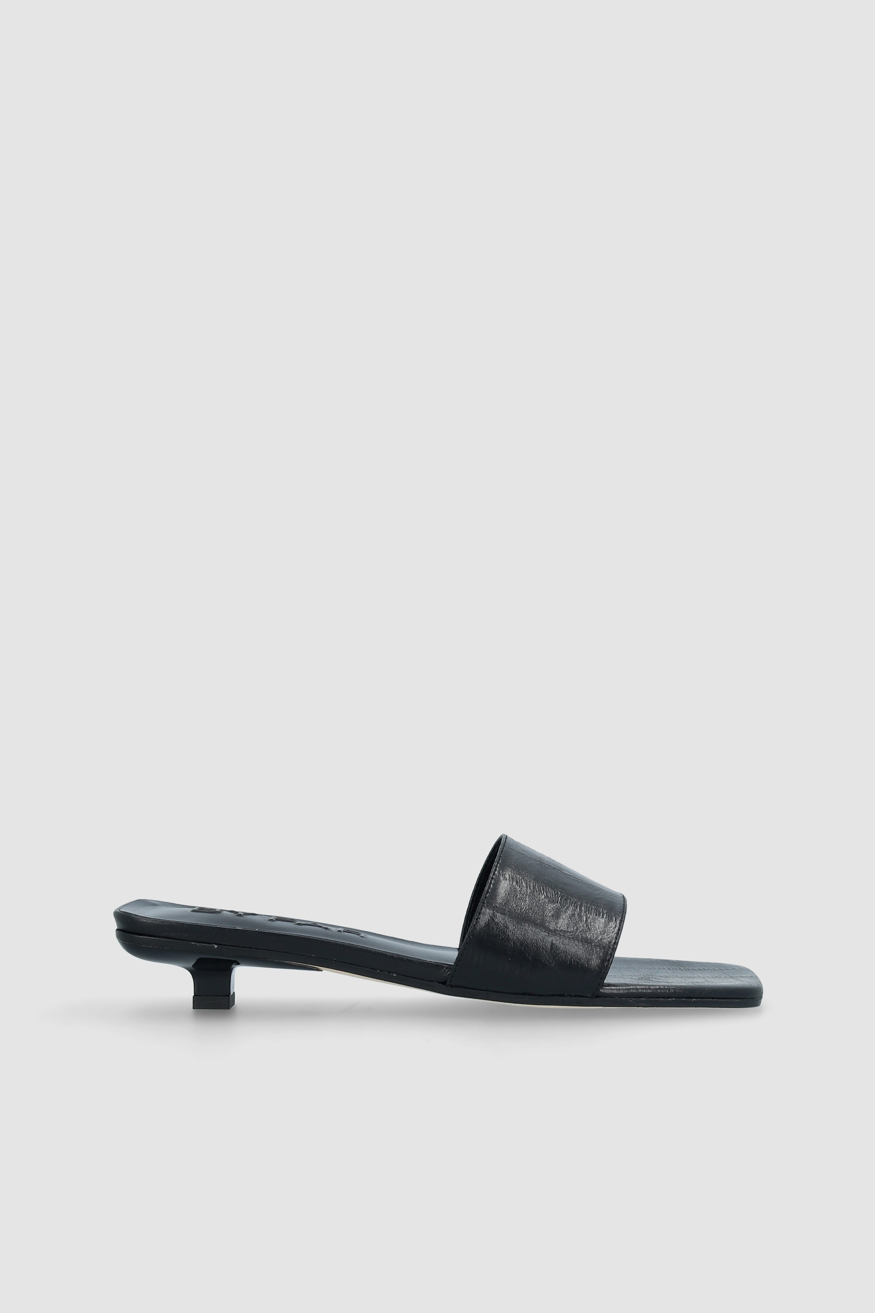 CENI BLACK EEL EMBOSSED LEATHER SLIP-ON - 1