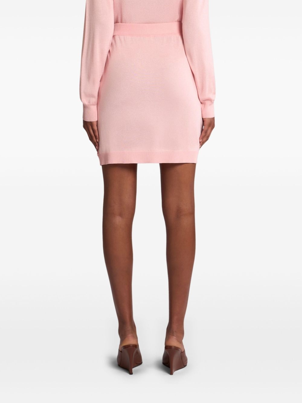 printed-panel knitted skirt - 4