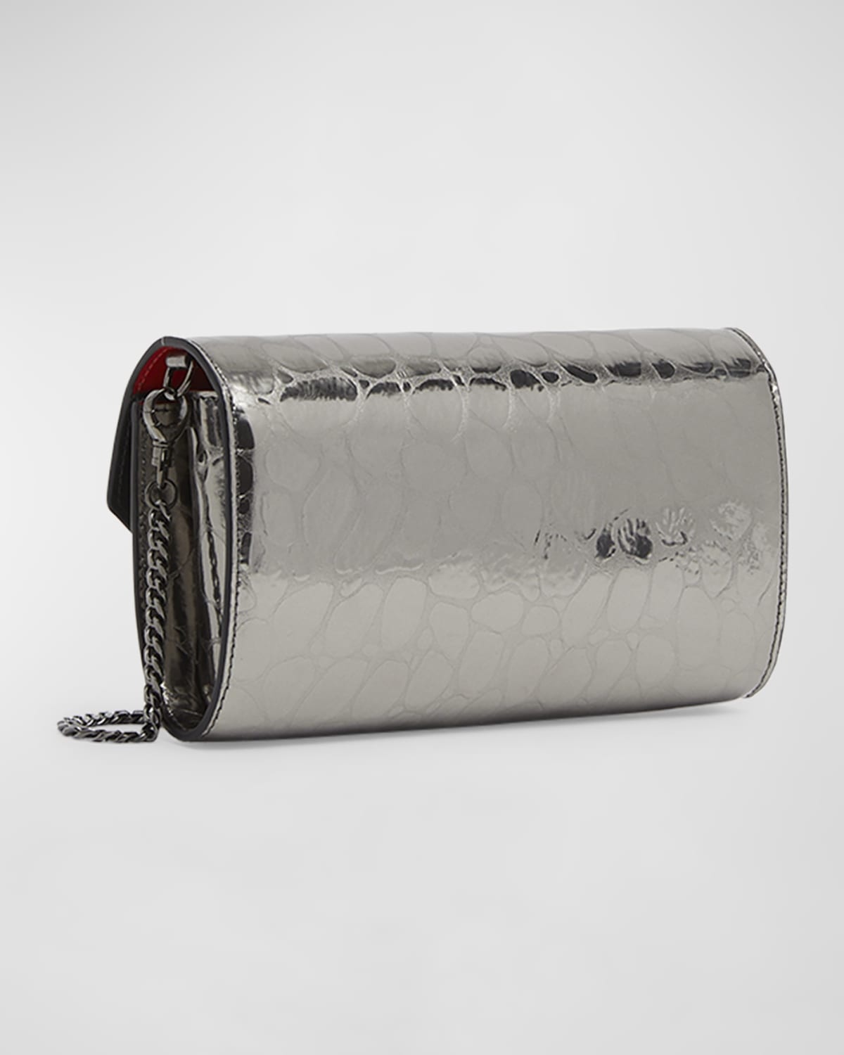 Loubi54 Wallet on Chain in Croc-Embossed Leather - 4