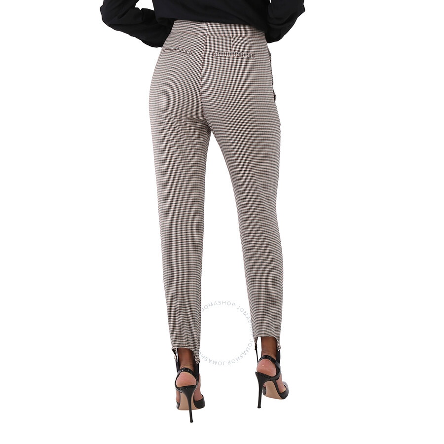 Burberry Houndstooth Check Stretch Wool Tailored Jodhpurs In Antique Yellow - 3