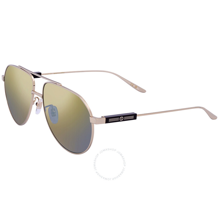 Gucci Yellow Pilot Men's Sunglasses GG1311S 002 61 - 3