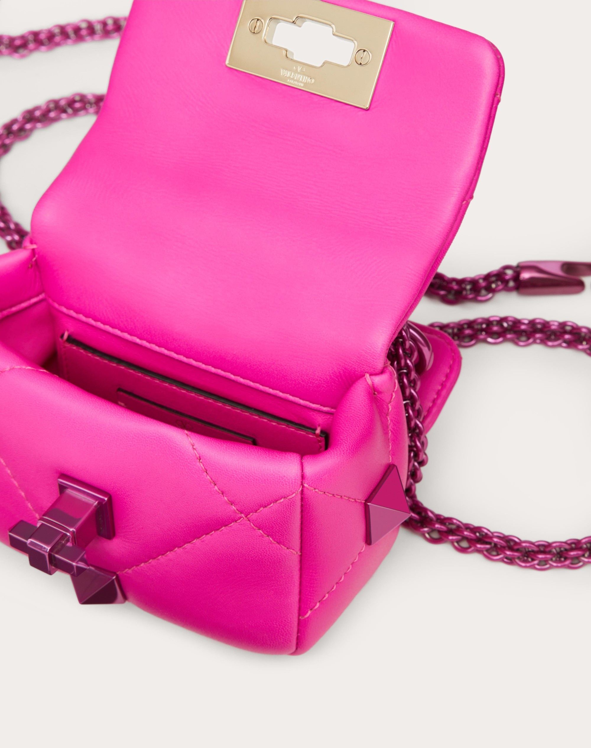 MINI ROMAN STUD THE SHOULDER BAG IN NAPPA LEATHER WITH CHAIN - 4