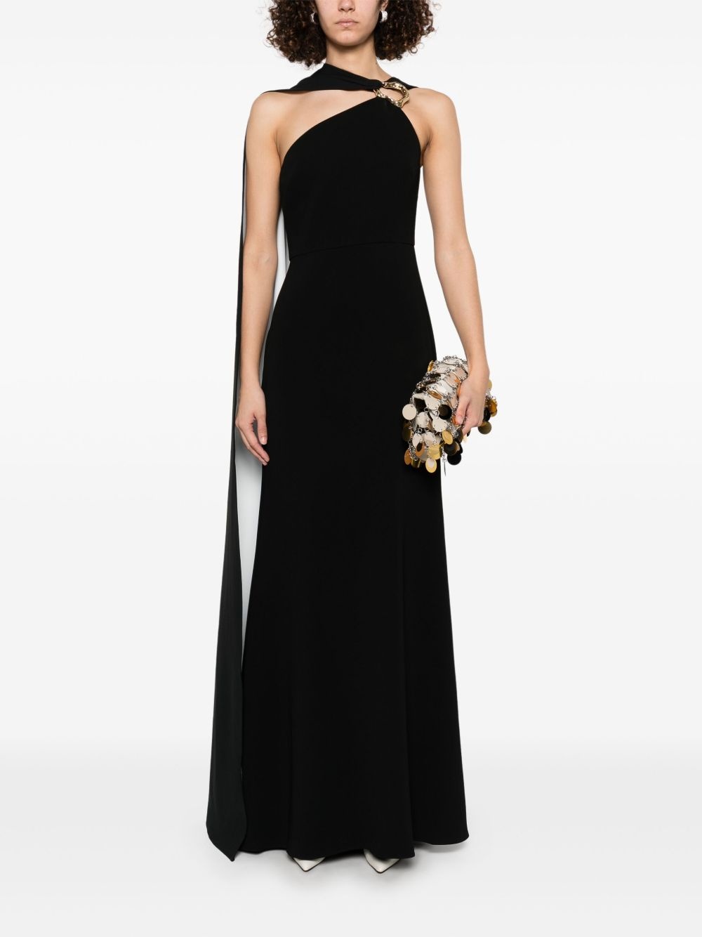 embellished asymmetric gown - 2