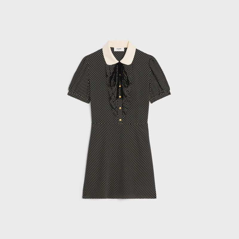 babydoll mini dress in crepe de chine 1