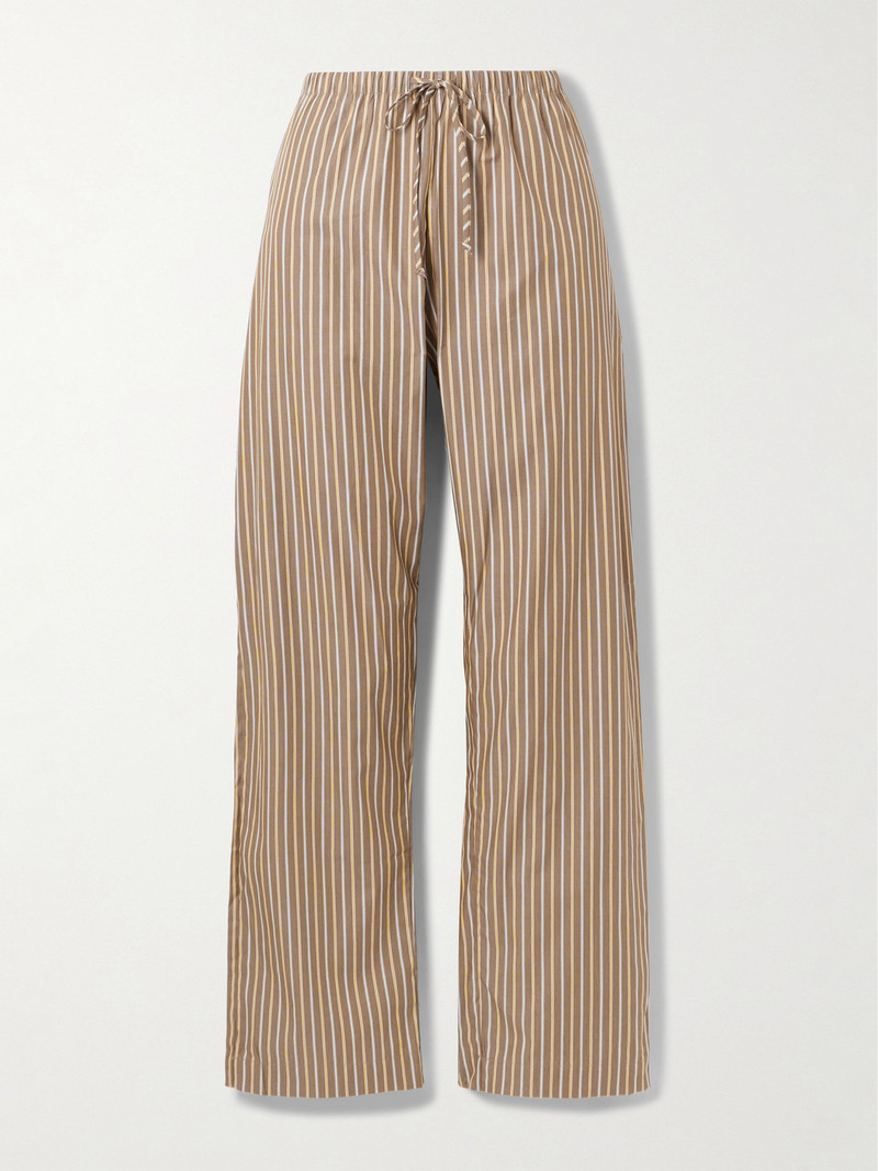 Yoshi Striped Cotton And Lyocell-blend Wide-leg Pants 1