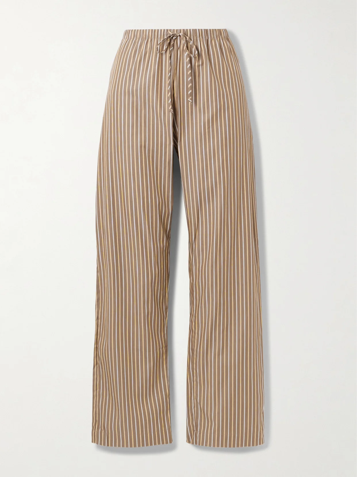 Yoshi Striped Cotton And Lyocell-blend Wide-leg Pants - 1