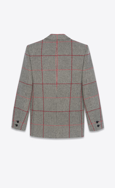 SAINT LAURENT single-breasted jacket in prince of wales tweed outlook