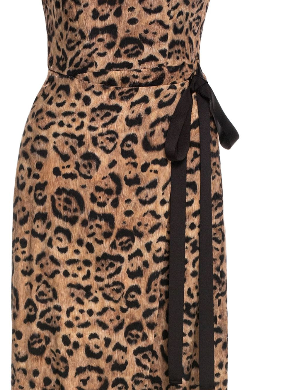 leopard-print wrap midi dress - 2