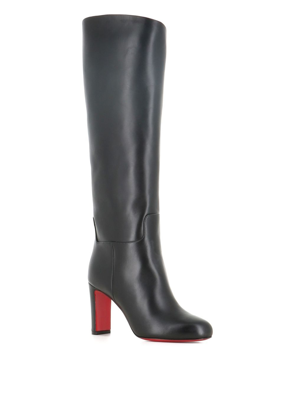 leather block-heel knee-high boots - 2
