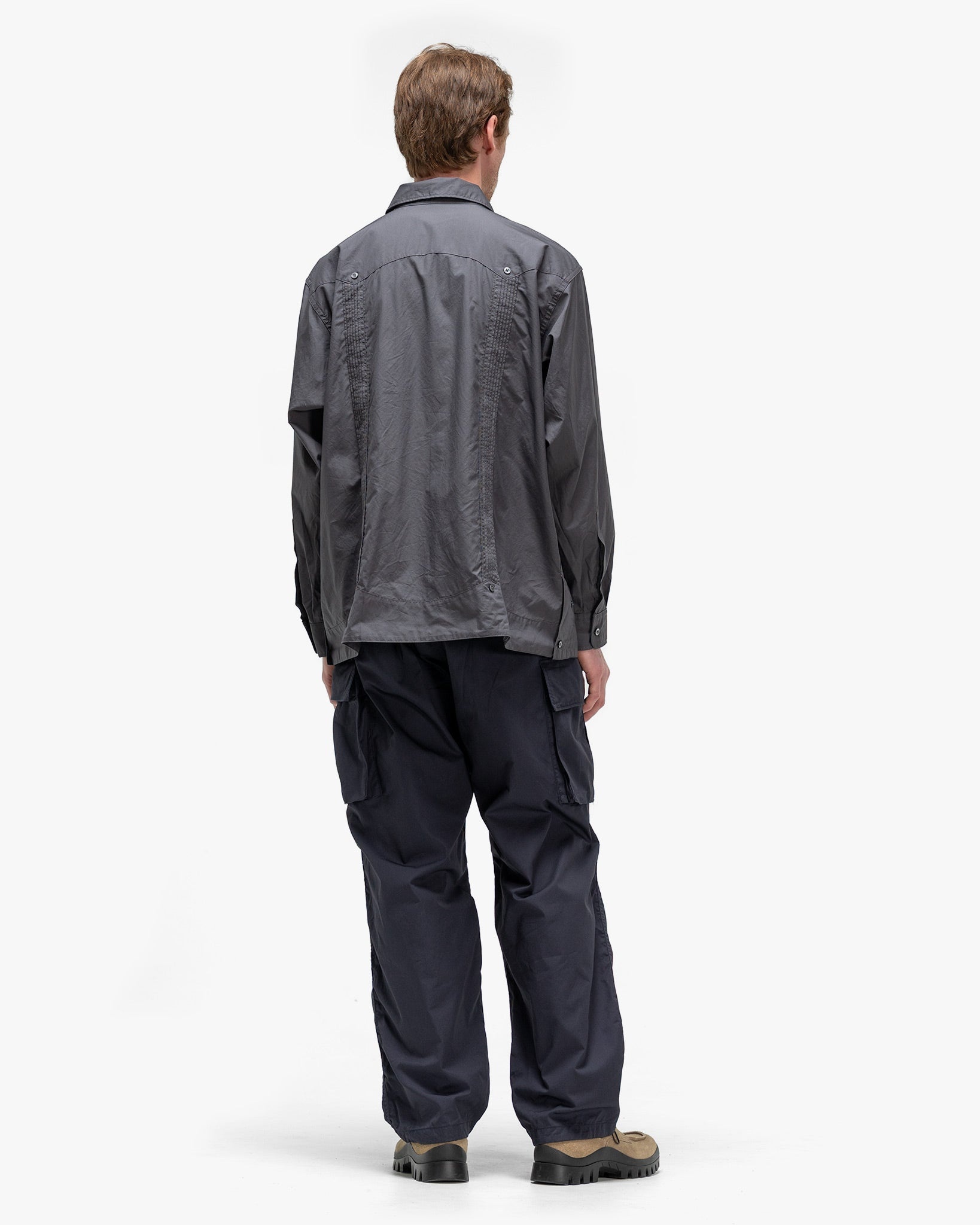 Guayabera Shirt 2Ply Broadcloth Charcoal - 3